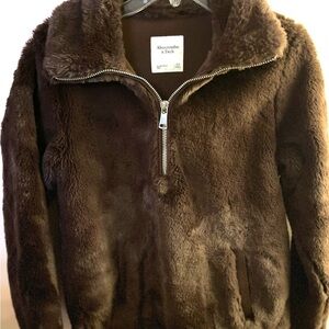 Abercrombie & Fitch Brown Faux Fur Pull Over